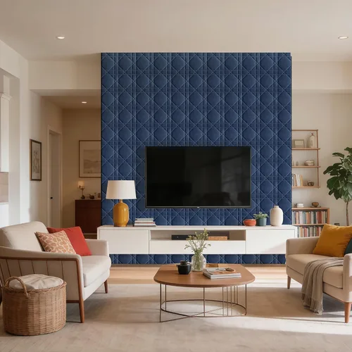 Vista 9 de Paneles de pared 3D de terciopelo para decoración de pared interior despegar y pegar, paneles de pared 3D con textura geométrica insonorizada