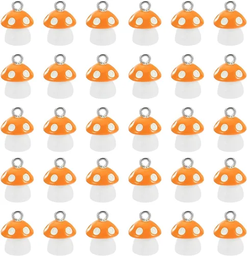 Vista 7 de PATIKIL 30 piezas de dije de hongo, mini dije de hongo, resina a granel, lindo para hacer joyas, pulseras, aretes, collares