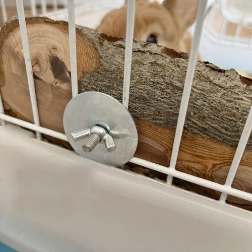 Vista 2 de Madera de manzana, accesorios para jaula de animales pequeños, juguetes de madera molar para conejos, hámster, conejillo de indias, chinchillas