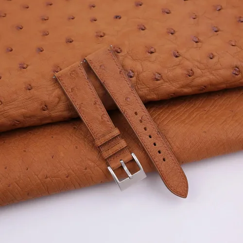 Vista 2 de Bands Compatible with Apple Watch Band 49mm 45mm 44mm 42mm 41mm 40mm 38mm Men Women Ostrich Leather Band Compatible with Apple Watch Ultra Series