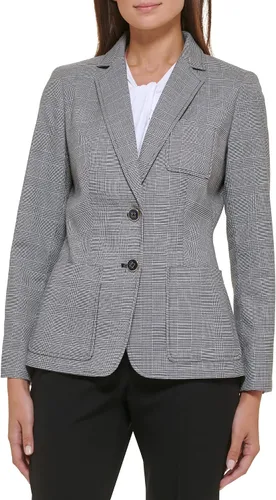 Vista 6 de Tommy Hilfiger Chaqueta de negocios para mujer Blazer de un solo botón Negro