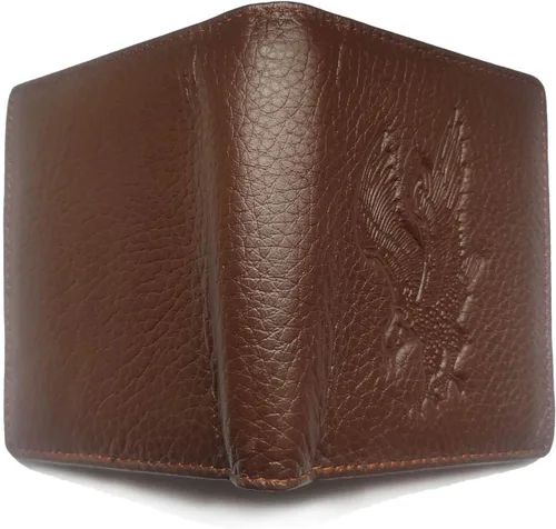 Vista 128 de Hombres Cool Eagle Wolf Caballo Totem Cuero Vaca Vertical Cartera Cremallera Multi-tarjeta Titular, Tótem de caballo, Minimalista