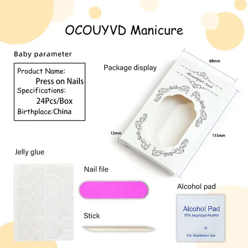 Vista 6 de Uñas postizas a presión con flores, uña corta cuadrada con diseños florales coloridos, uñas postizas de cobertura completa, uñas postizas brillantes