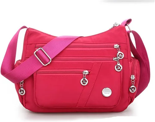 Vista 3 de Bolso bandolera multifunción para mujer, bolsa de mensajero de nailon impermeable (color : D)