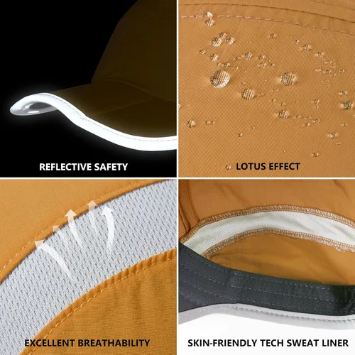 Vista 6 de GADIEMKENSD Sombrero reflectante plegable para exteriores, diseño sin estructura, protección solar UPF 50+, sombreros deportivos para mujeres