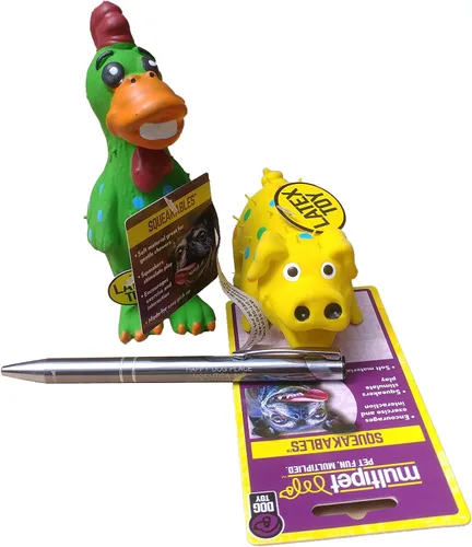 Vista 3 de HDP Multipet - Paquete de juguetes de látex chirriante miniatura: pollo, paquete de 3