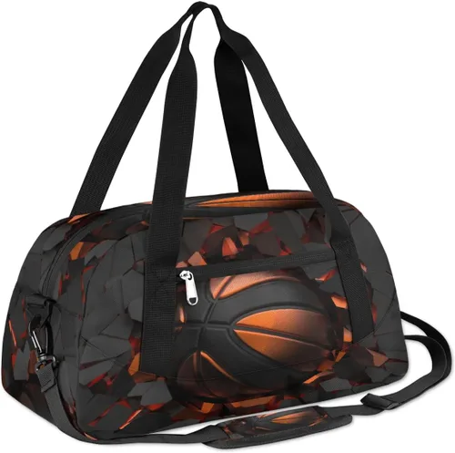 Vista 3 de Bolsa de lona ligera para niños, bolsa deportiva de gimnasio para niños y niñas, pequeña bolsa de viaje para baile, bolsa de mano para fiestas