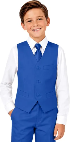 Vista 10 de Trajes para niños para portador de anillos de boda formal, traje de beige (4 piezas)