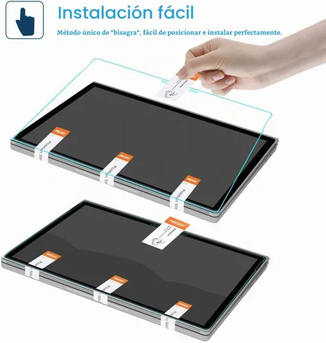 Vista 4 de Megoo Paquete de 2 protectores de pantalla para Surface Pro 7 Plus/Surface Pro 7, ultra transparente/de alta respuesta/vidrio templado, compatible