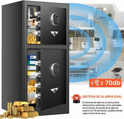 Vista 9 de Caja de seguridad digital resistente con compartimento oculto, resistente al fuego, resistente al agua de 9.5 pies cúbicos, resistente al agua