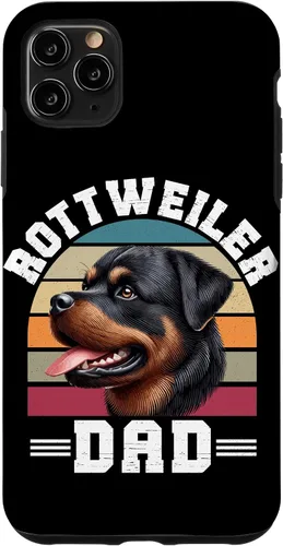 Vista 13 de Rottweiler Dad Rottie Father Dog Parent Father's Day Retro Case for iPhone 16