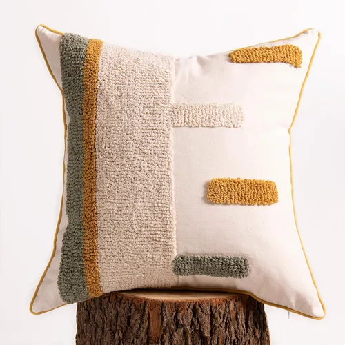 Vista 17 de lifein Fundas de almohada de 18 x 18 pulgadas, fundas de almohada copetudas de jacquard bohemio, fundas de almohada decorativas para casa de campo