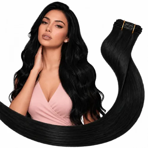 Vista 17 de Ve Sunny Extensiones de cabello humano real con clip balayage, color marrón castaño degradado a rubio, 12 pulgadas, 5 unidades, 2.82 onzas