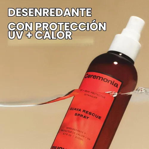 Vista 3 de Ceremonia Guava Rescue Spray UV + Heat Protective Detangler, 6.7 fl oz
