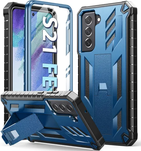 Vista 9 de Funda protectora para Samsung Galaxy S21-FE: Cubierta de protección completa a prueba de caídas de grado militar de doble capa con soporte Carcasa
