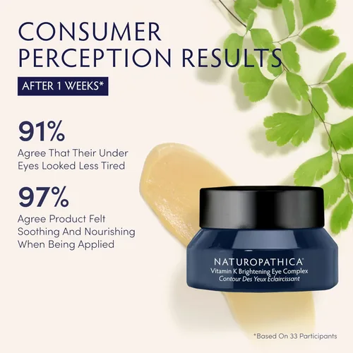 Vista 3 de Naturopathica Complejo de ojos iluminador de vitamina K, crema diaria para ojeras y ojos hinchados, crema debajo de los ojos para ayudar a reafirmar