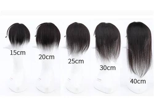 Vista 5 de 2 x 3 pulgadas, mono, lacio, cabello humano virgen con clip, pieza de pelo para mujer (6 pulgadas, marrón oscuro)