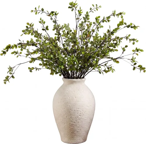 Vista 15 de Zeyune 6 ramas artificiales con brotes burdeos de 40 pulgadas, de plástico sintético de hoja perenne, para florero, bricolaje, hogar, oficina, boda