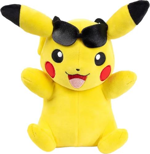 Vista 2 de Pokémon Pikachu - Peluche de vacaciones de 8 pulgadas, con licencia oficial, auténtica figura de peluche suave, regalo para niños, niñas, mayores