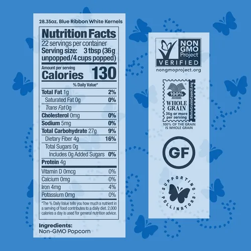 Vista 2 de Black Jewell Granos de palomitas de maíz gourmet, cinta azul blanca, 28.35 onzas (paquete de 6)