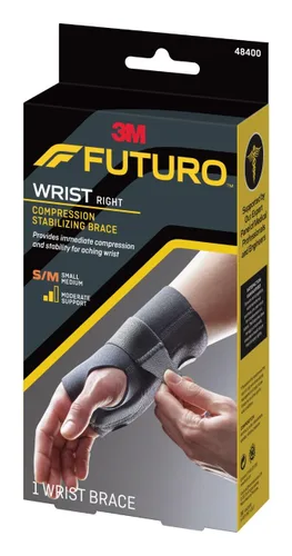 Vista 7 de Muñequera estabilizadora de compresión FUTURO, para mano derecha, tamaño pequeño/mediano, proporciona soporte a muñecas lesionadas, diseño fácil