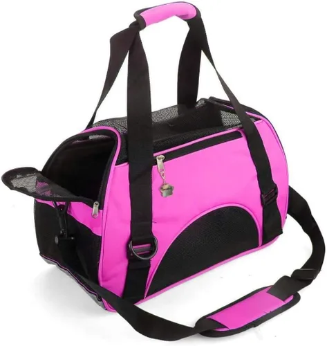 Vista 11 de ZaneSun Transportador para gatos, transportador de viaje para mascotas de lados suaves para gatos, perros y cachorros, bolsa plegable portátil