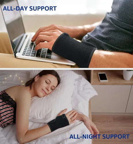 Vista 6 de HiRui Muñequera con férula para hombres y mujeres, soporte de mano para artritis del túnel carpiano, tendinitis, recuperación de esguinces, alivio