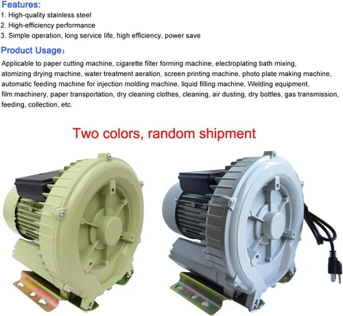 Vista 5 de INTBUYING Bomba industrial 110V 60HZ del ventilador de aire del vórtice del tanque de peces del estanque de los mariscos de la acuicultura