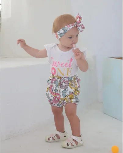 Vista 2 de Traje de bebé niña de primer cumpleaños para niña traje de cumpleaños para niña traje de bebé dulce un body