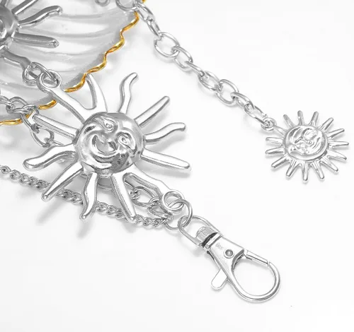 Vista 4 de Cinturón de cadena de cintura de metal multicapa para mujer, joyería de cuerpo de moda