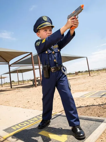 Vista 2 de Disfraz de policía para niños, uniforme de policía, disfraz de Halloween
