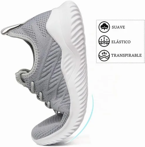 Vista 4 de Akk Zapatos de Tenis para Caminar para Mujeres - Zapatillas Casuales Ligeras con Espuma Viscoelástica Sin Cordones para Gimnasio Trabajo Viaje