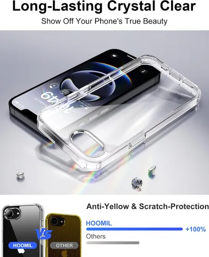 Vista 229 de HOOMIL Funda para iPhone 7 Plus/iPhone 8 Plus de 5.5 Pulgadas, sin amarillamiento, protección contra caídas, cubierta trasera dura transparente