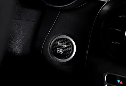 Vista 3 de Botón de arranque de fibra de carbono para Mercedes Benz GLA GLA180 GLA200 GLA220 GLA250 2013-2018, Negro