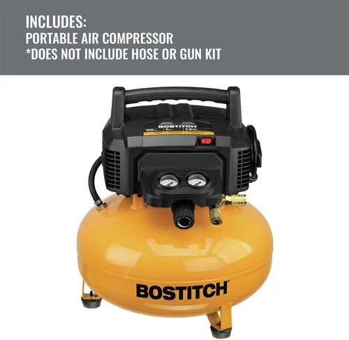 Vista 3 de Bostitch BTFP02012 0.8 HP Compresor de aire tipo panqueque sin aceite de 6 galones