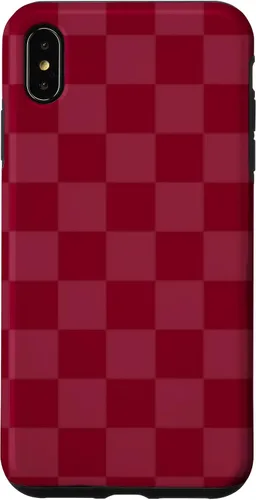 Vista 11 de Funda de diseño simple con diseño a cuadros rojo burdeos para iPhone 16