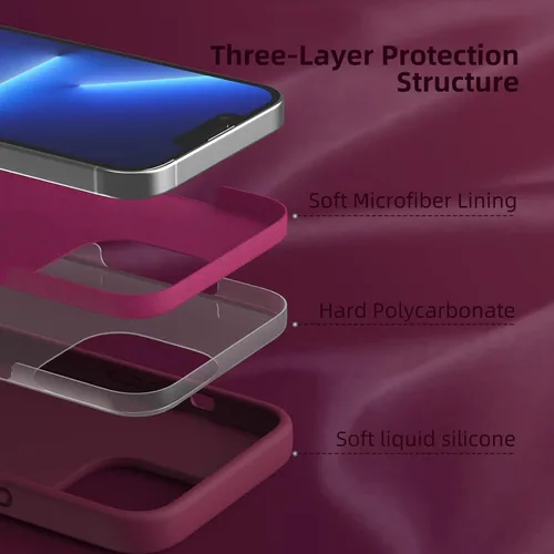 Vista 85 de Funda de silicona líquida compatible con iPhone 12 Pro Max 6.7 pulgadas, funda de gel de protección completa con forro de microfibra, funda