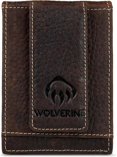 Vista 12 de WOLVERINE Men's Slim Wallet Money Clip RFID Protection ID Window Leather Canvas