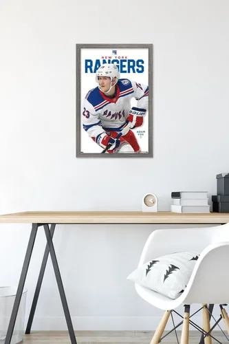 Vista 6 de Trends International NHL New York Rangers - Póster de pared de la serie 23 de Adam Fox, 22.4 pulgadas de largo x 14.7 pulgadas, versión enmarcada