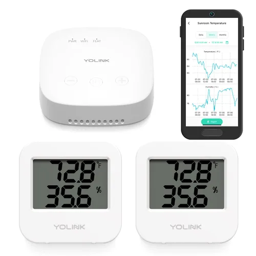 Vista 10 de Sensor de temperatura inalámbrico inteligente y sensor de humedad de amplio rango (-22 a 158 grados) para monitoreo de refrigerador, monitoreo