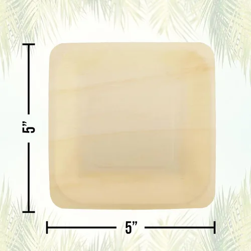 Vista 3 de Perfect Stix Perfectware - Platos rectangulares desechables de madera de 5 a 50 quilates, 5 pulgadas (paquete de 50)