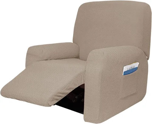 Vista 8 de Funda elástica de jacquard para sofá reclinable de 4 piezas, funda para sofá reclinable de elastano suave, funda elástica para sillón reclinable