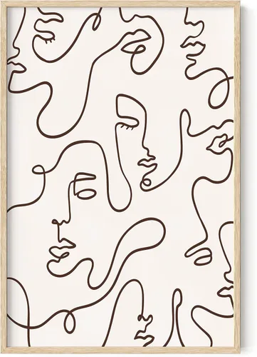 Vista 21 de HAUS AND HUES Arte de pared minimalista - Dibujo moderno de líneas abstractas, impresión de boceto femenino simple, obra de arte para el hogar