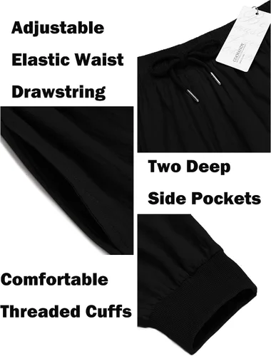Vista 5 de COOFANDY Pantalones de harén hippie para hombre, holgados, de lino, algodón, pantalones de yoga, pantalones de playa de verano, pantalones casuales