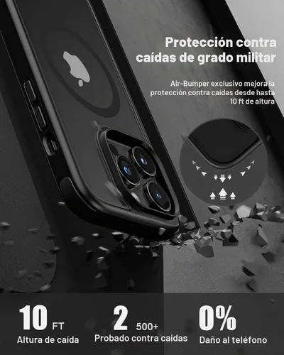 Vista 3 de Mobnano Funda para iPhone 13 Pro, compatible con MagSafe, funda transparente con anillo magnético, diseño multicolor protector a prueba de golpes