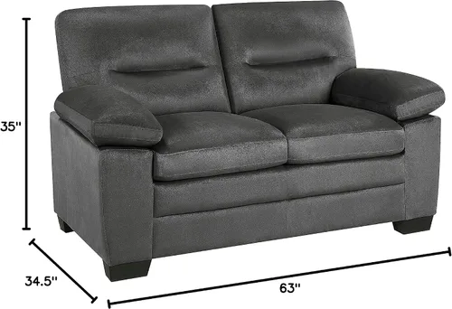 Vista 10 de Lexicon Sofá de 63 pulgadas, cómodo y moderno sofá con brazos en la parte superior de la almohada, sofá para sala de estar, apartamento, sólido