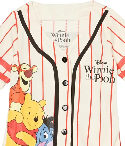 Vista 3 de Disney Winnie The Pooh - Camiseta de béisbol clásica de malla con botones para niñas