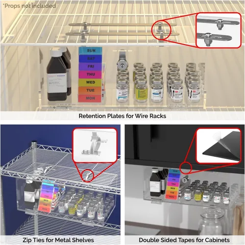 Vista 3 de Marketing Holders Cerradura de caja médica con cerradura para refrigerador con llaves de 12 x 6 x 4.25 pulgadas para almacenamiento médico de vacuna