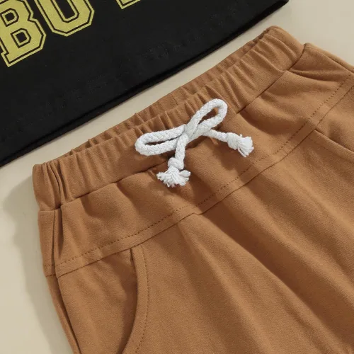 Vista 6 de Conjunto de traje de cumpleaños para bebé niño, camiseta de manga corta y pantalones largos, ropa de verano