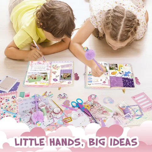 Vista 6 de QIYVLOS Kit de diario de bricolaje con diario, diario de temática mágica, suministros estacionarios, juguetes para edades de 8 a 13 años, regalos